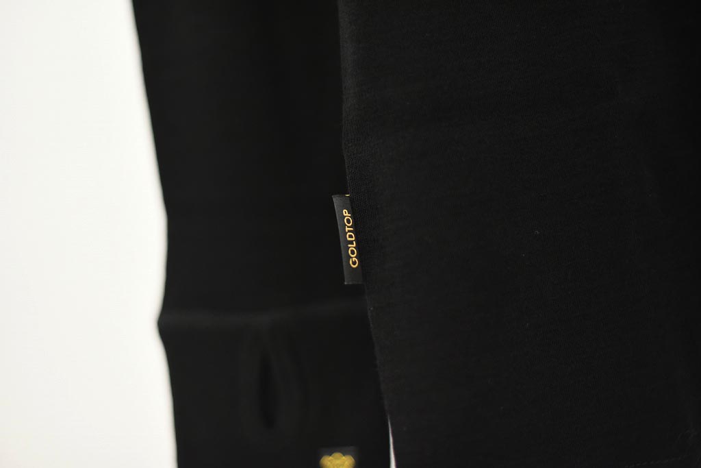 GB 英国 「GOLDTOP」「100% Merino Wool Zip Up Base Layer」 ジップアップ ベースレイヤー COLOR：BLACK