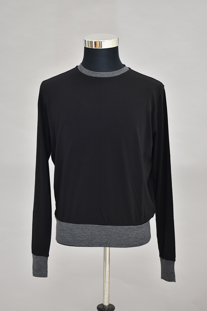CG INNOCENT Original products 「極上ウール圧縮ニット クルーネック」　COLOR : BLACK/GRAY