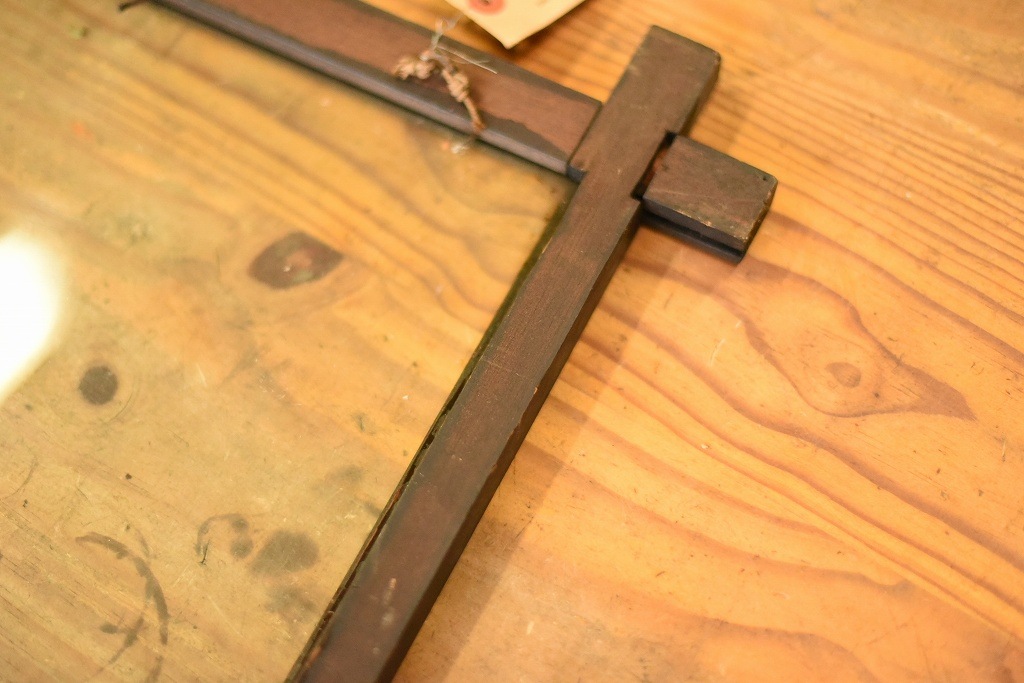 103569 ヴィンテージ　ウッドフレーム ガラス版付属　額縁