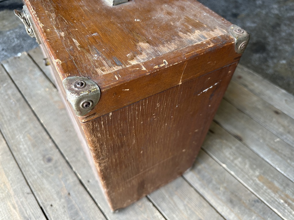 108027 ヴィンテージ 「UNION」 ウッドボックス インダストリアル キャビネットケース ケース 引き出し