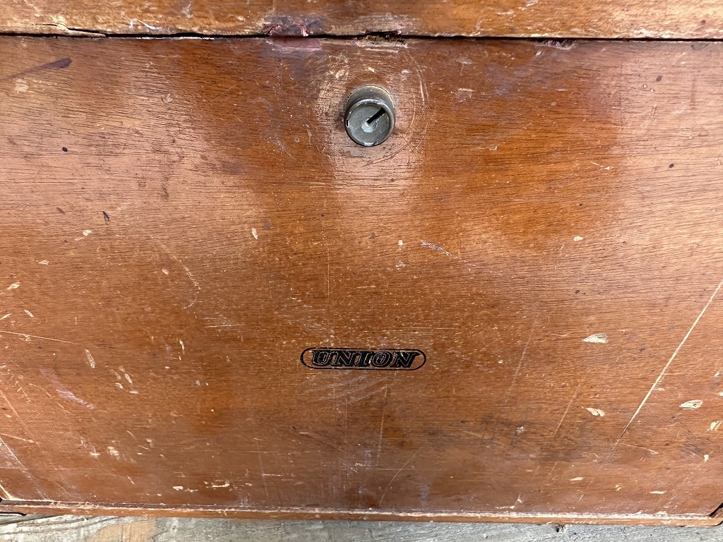 108027 ヴィンテージ 「UNION」 ウッドボックス インダストリアル キャビネットケース ケース 引き出し