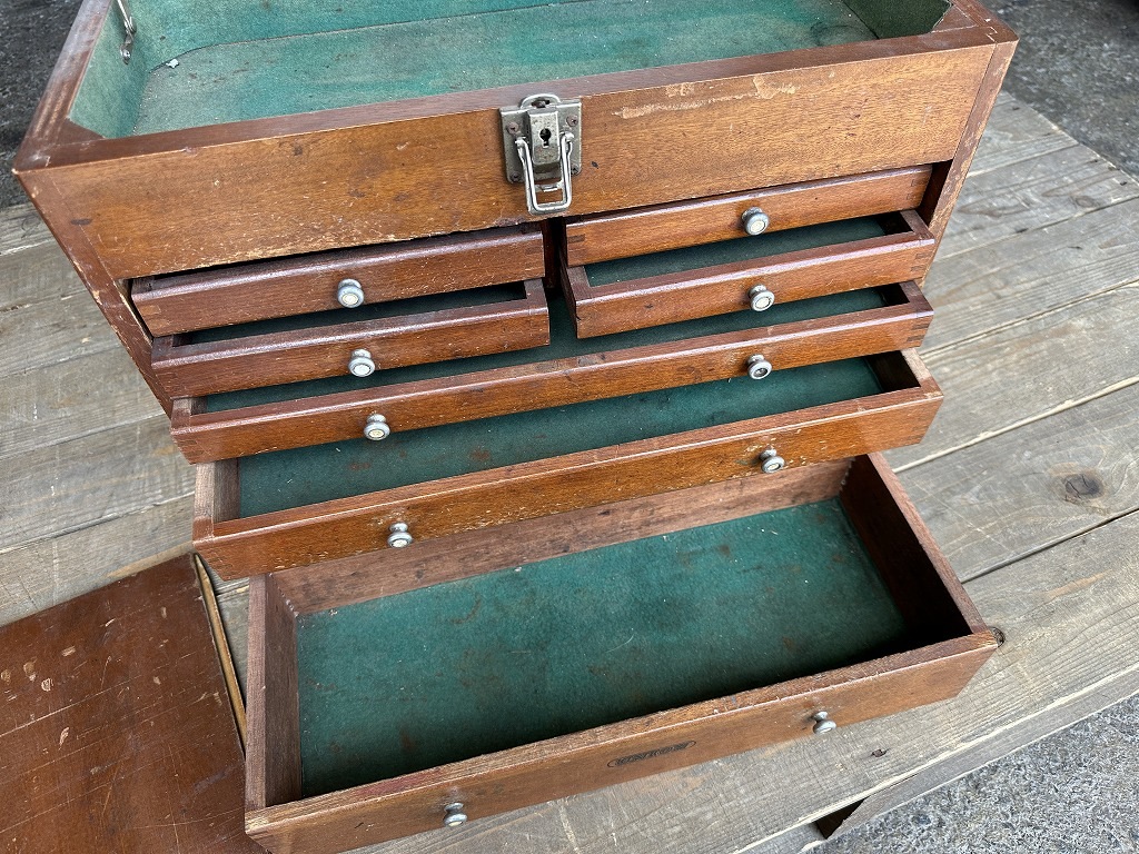 108027 ヴィンテージ 「UNION」 ウッドボックス インダストリアル キャビネットケース ケース 引き出し