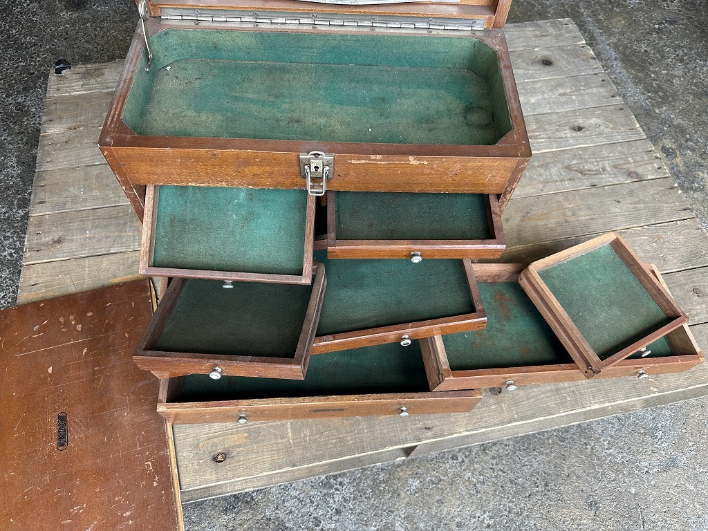 108027 ヴィンテージ 「UNION」 ウッドボックス インダストリアル キャビネットケース ケース 引き出し