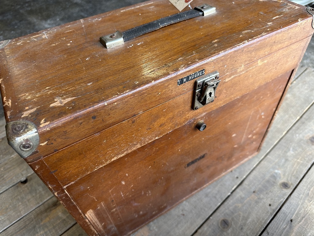 108027 ヴィンテージ 「UNION」 ウッドボックス インダストリアル キャビネットケース ケース 引き出し