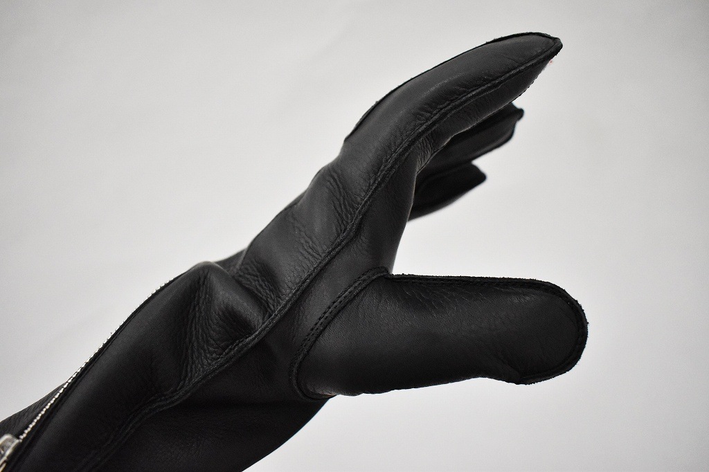 英国 「GOLDTOP」 Zipped Fleece Lined Cafe Racer Gloves 本革カフェレーサーグローブ