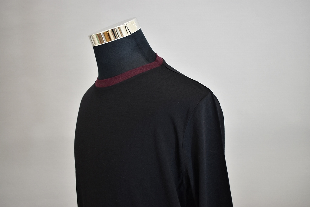 CW INNOCENT Original products 「極上ウール圧縮ニット クルーネック」　COLOR : BLACK/WINE RED