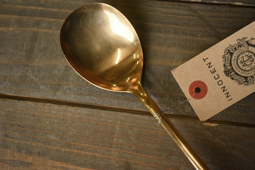 104479  ヴィンテージ　　真鍮製　サーバースプーン　ブラス　英国 MADE IN ENGLAND