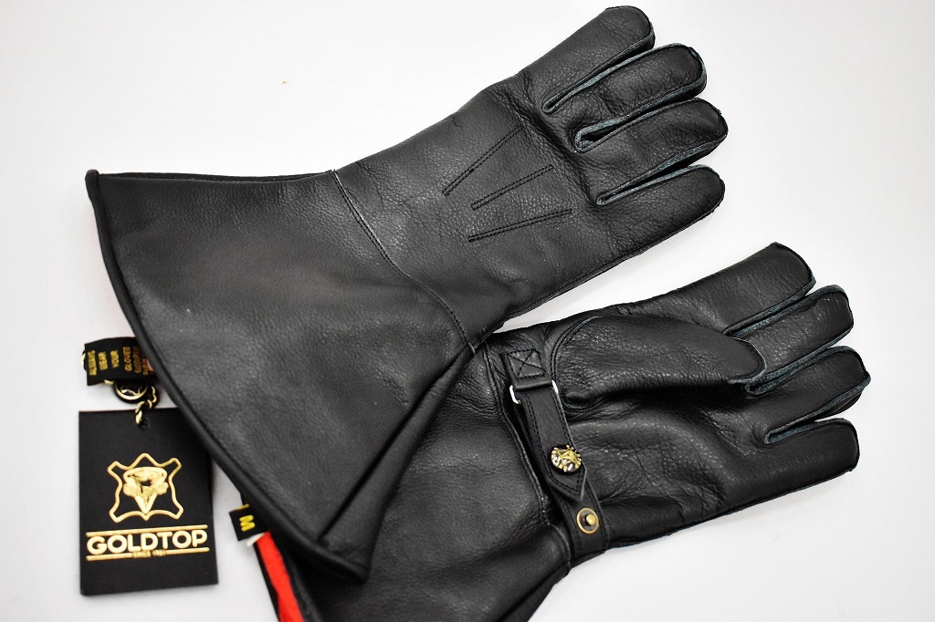 英国 「GOLDTOP」 Fleece Lined Gauntlet 本革ガントレット グローブ
