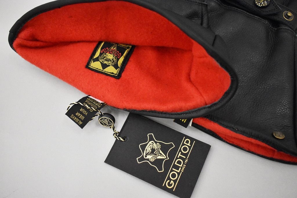 英国 「GOLDTOP」 Fleece Lined Gauntlet 本革ガントレット グローブ