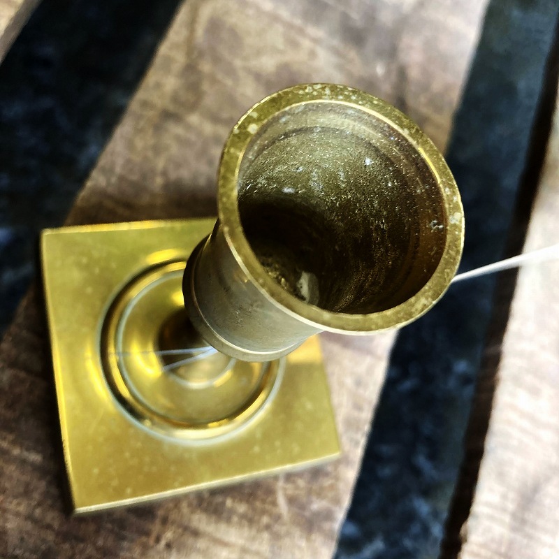 105606 MADE IN INDIA　キャンドルスタンド　ブラス　真鍮製　