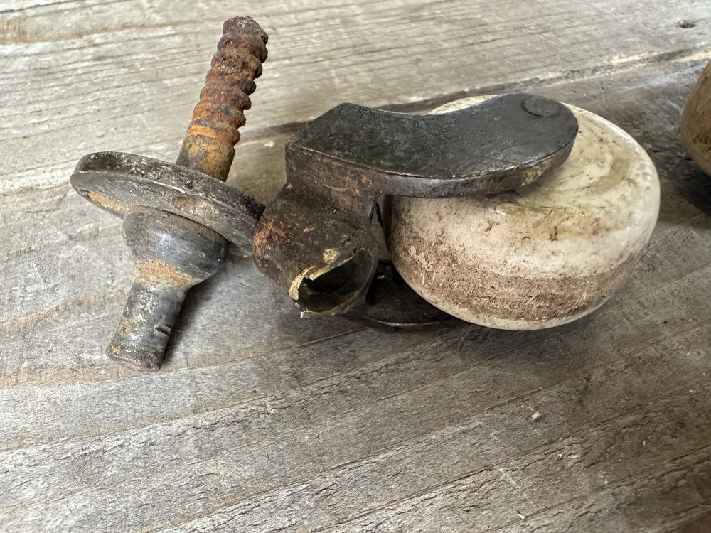 108438 ヴィンテージ キャスター タイヤ 3個セット