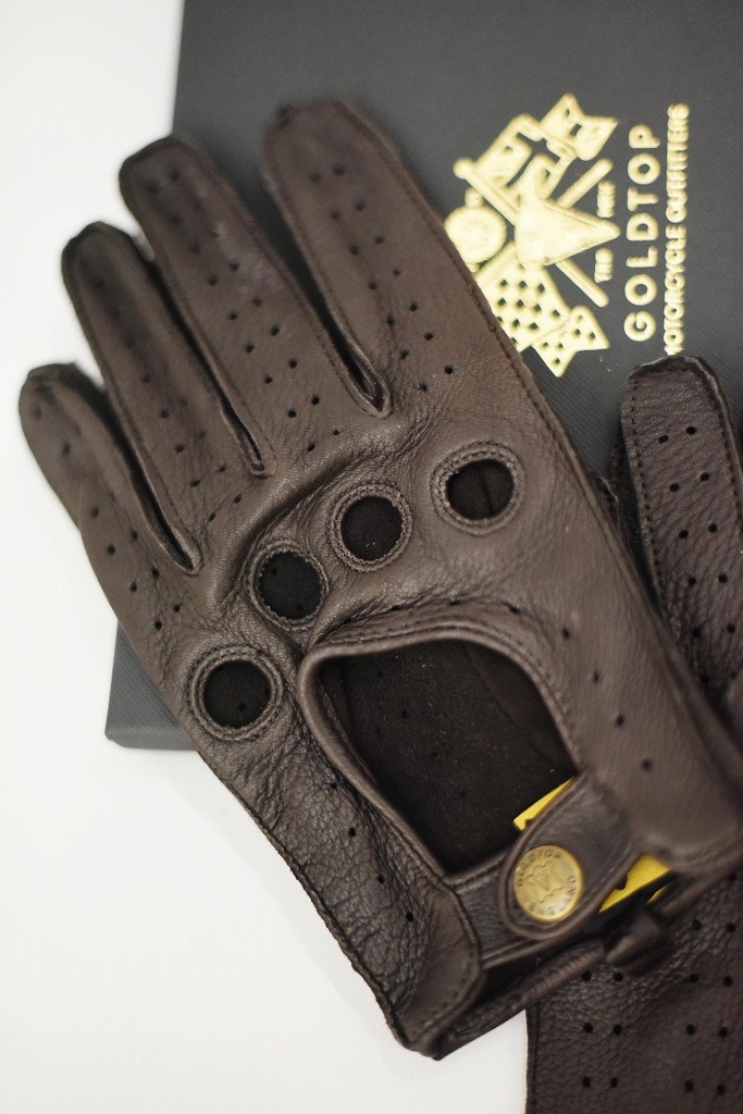 DD 英国 「GOLDTOP」 「Classic Deerskin Leather Driving Gloves」 DarkBlown 鹿革ドライビンググローブ