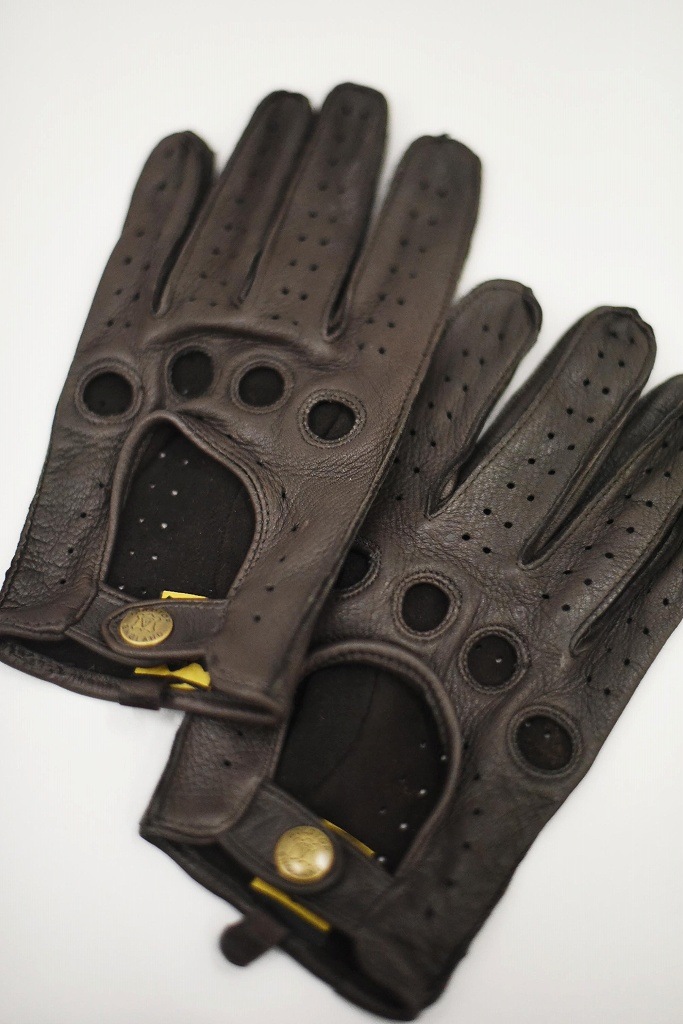 DD 英国 「GOLDTOP」 「Classic Deerskin Leather Driving Gloves」 DarkBlown 鹿革ドライビンググローブ