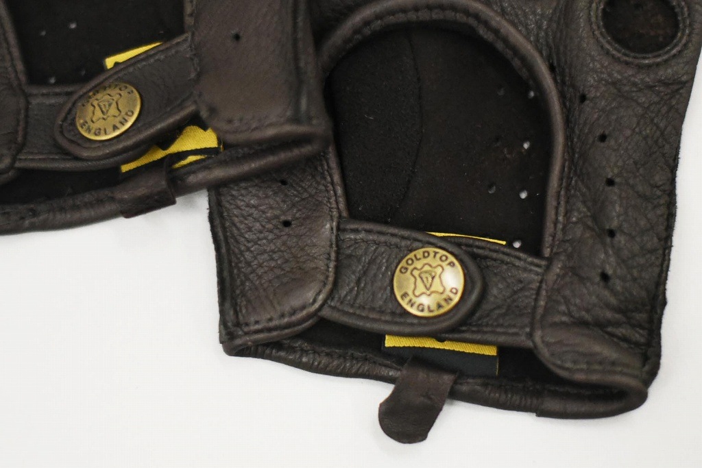 DD 英国 「GOLDTOP」 「Classic Deerskin Leather Driving Gloves」 DarkBlown 鹿革ドライビンググローブ