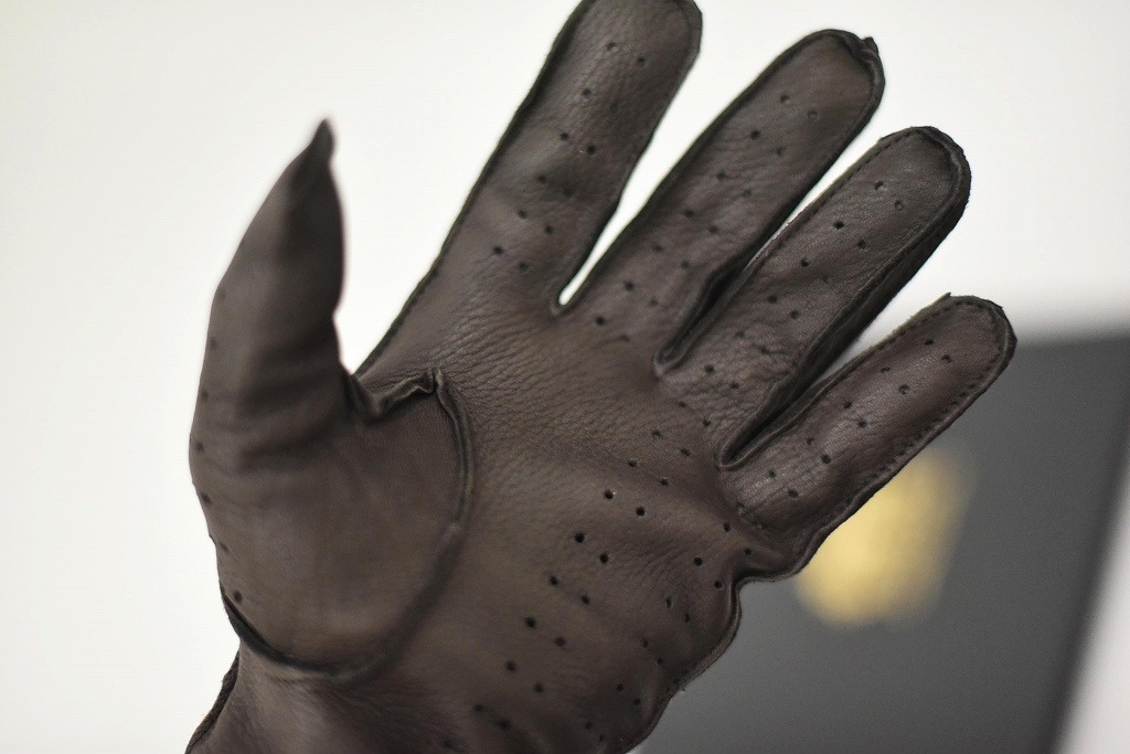DD 英国 「GOLDTOP」 「Classic Deerskin Leather Driving Gloves」 DarkBlown 鹿革ドライビンググローブ
