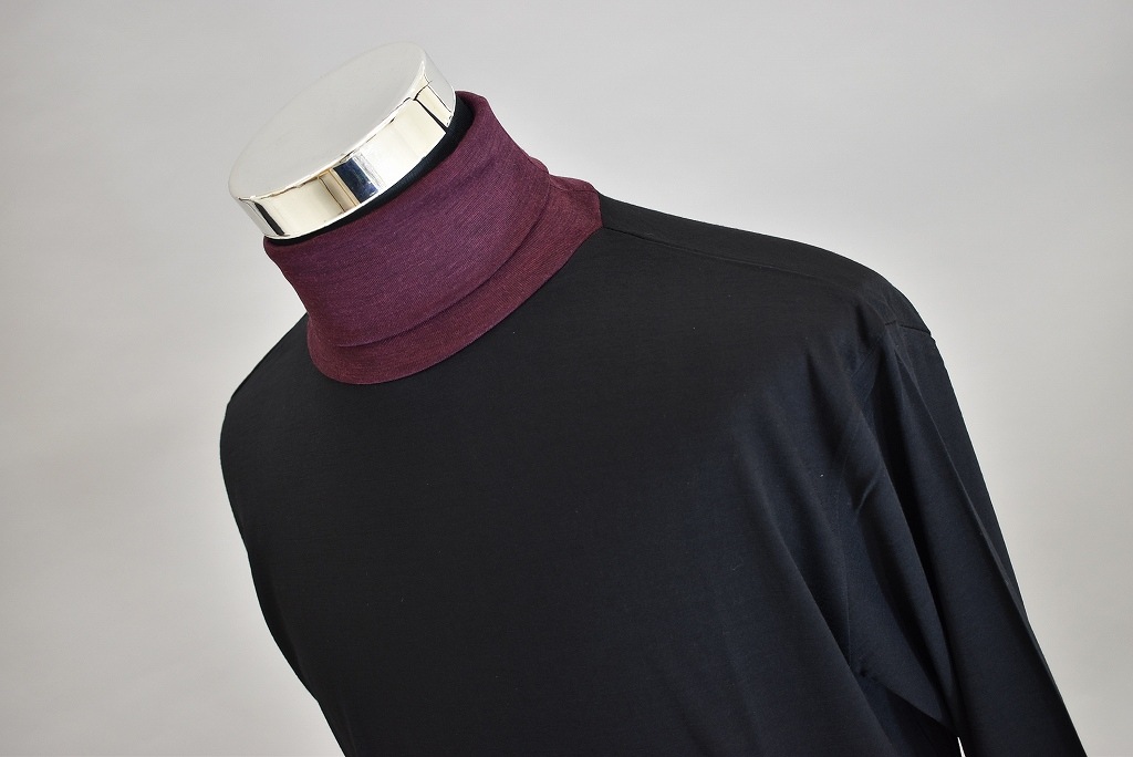 TW INNOCENT Original products 「極上ウール圧縮ニット タートルネック」　COLOR : BLACK/WINE RED
