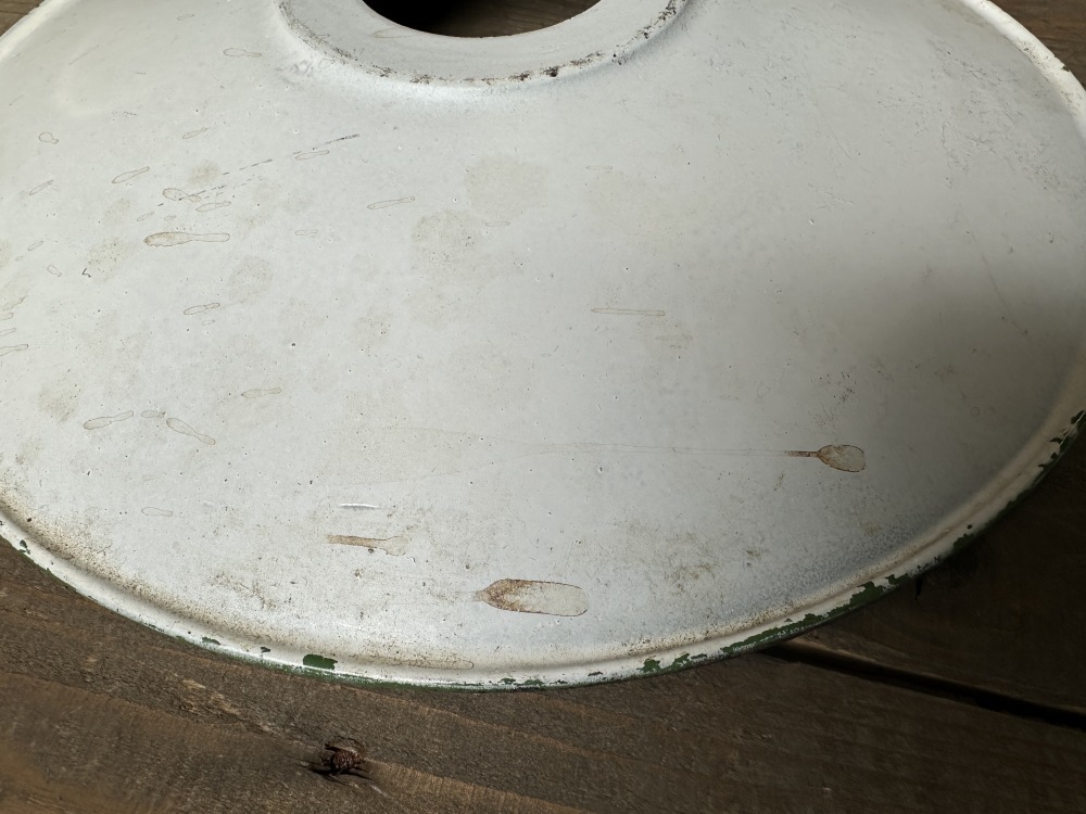 108423 ヴィンテージ　アルミ　ランプシェード　ホウロウ