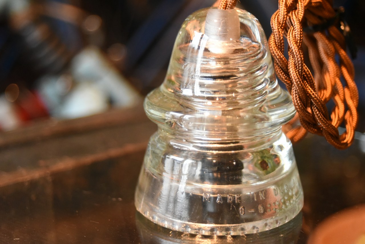 SY011 インダストリアル　ガラスインシュレーター　照明　USA　　碍子