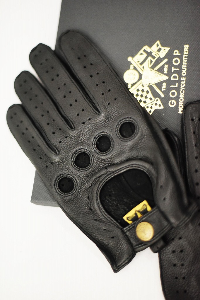 DB 英国 「GOLDTOP」 「Classic Deerskin Leather Driving Gloves」 Black 鹿革ドライビンググローブ