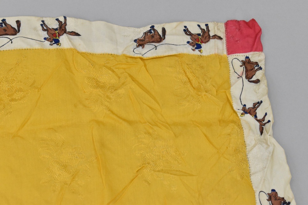 108826 ヴィンテージ 中判 スーベニア カウボーイ スカーフ  Souvenir scarf