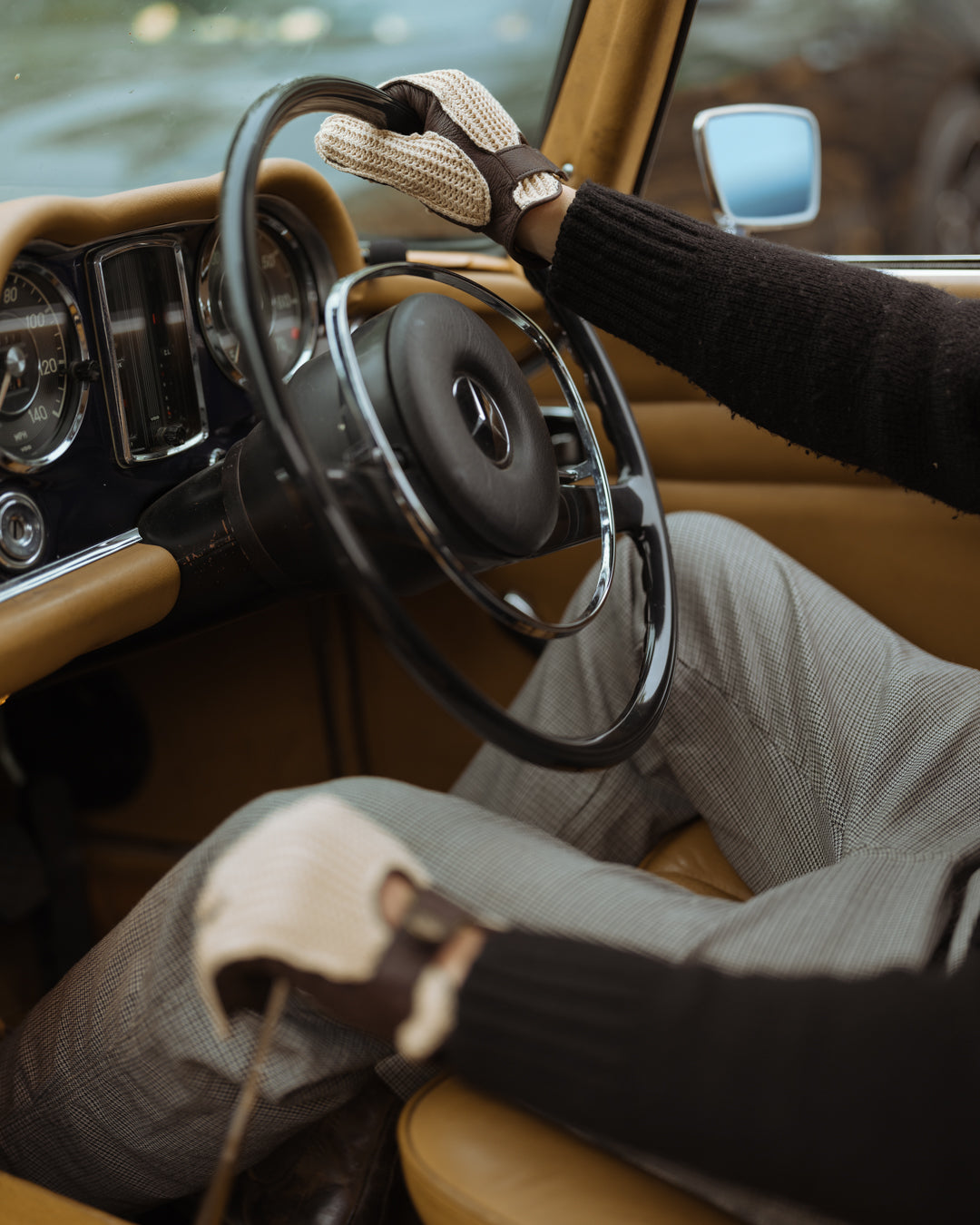 SD 英国 「GOLDTOP」 「Deerskin Leather String Back Driving Gloves」 DarkBrown 鹿革ドライビンググローブ　10%ポイント還元