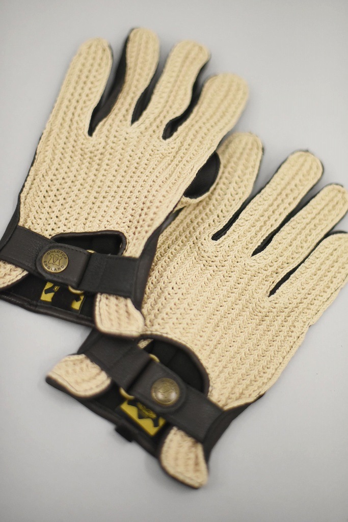 SD 英国 「GOLDTOP」 「Deerskin Leather String Back Driving Gloves」 DarkBrown 鹿革ドライビンググローブ