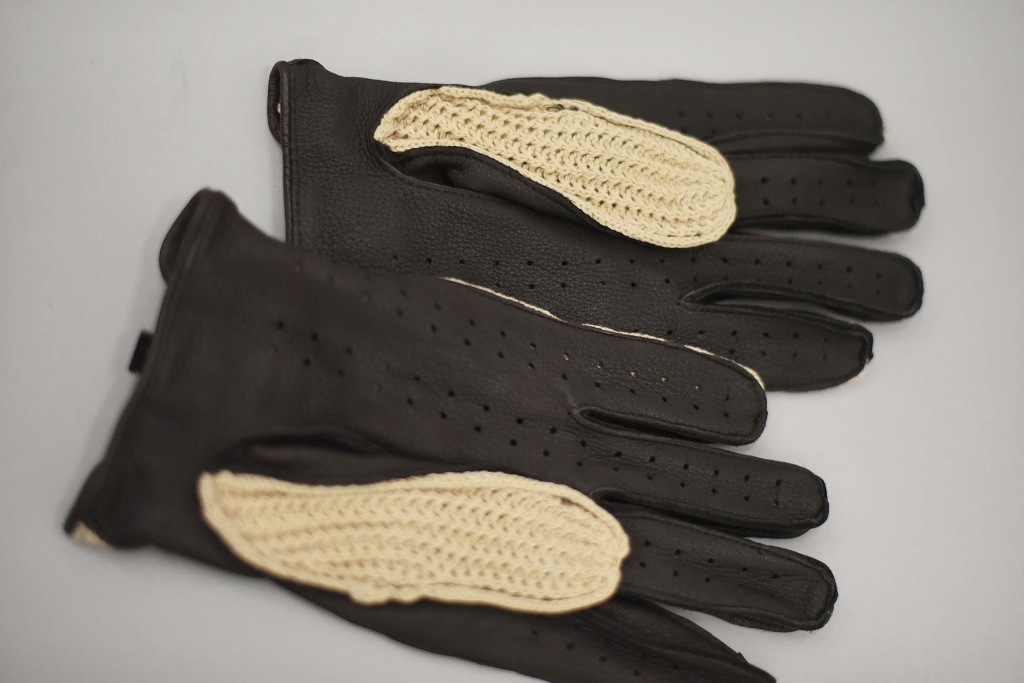 SD 英国 「GOLDTOP」 「Deerskin Leather String Back Driving Gloves」 DarkBrown 鹿革ドライビンググローブ