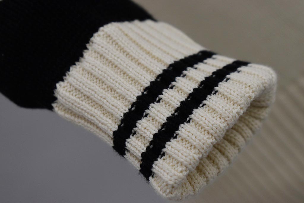 英国 「GOLDTOP」「1920s Motorcycle Racing Sweater」レーシングセーター　 COLOR：Ecru/Black Stripe