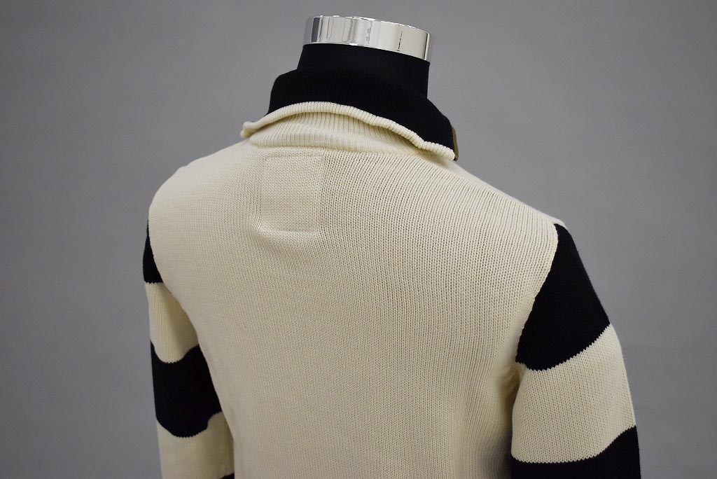英国 「GOLDTOP」「1920s Motorcycle Racing Sweater」レーシングセーター　 COLOR：Ecru/Black Stripe