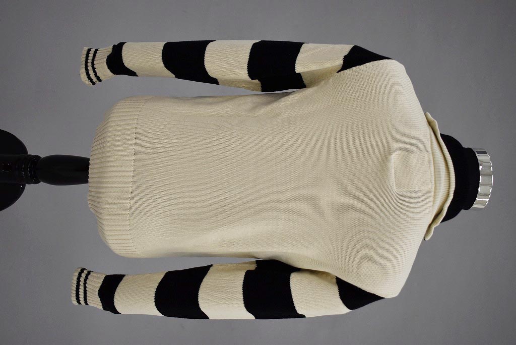 英国 「GOLDTOP」「1920s Motorcycle Racing Sweater」レーシングセーター　 COLOR：Ecru/Black Stripe