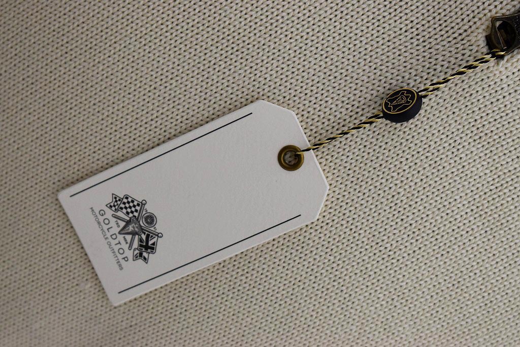 英国 「GOLDTOP」「1920s Motorcycle Racing Sweater」レーシングセーター　 COLOR：Ecru/Black Stripe