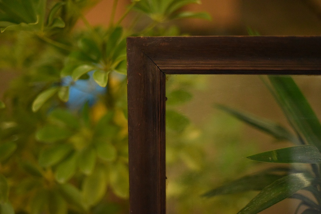 103551 ヴィンテージ　ウッドフレーム ガラス版付属　額縁