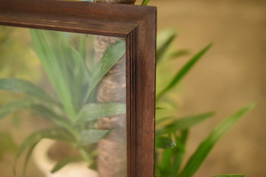 103551 ヴィンテージ　ウッドフレーム ガラス版付属　額縁