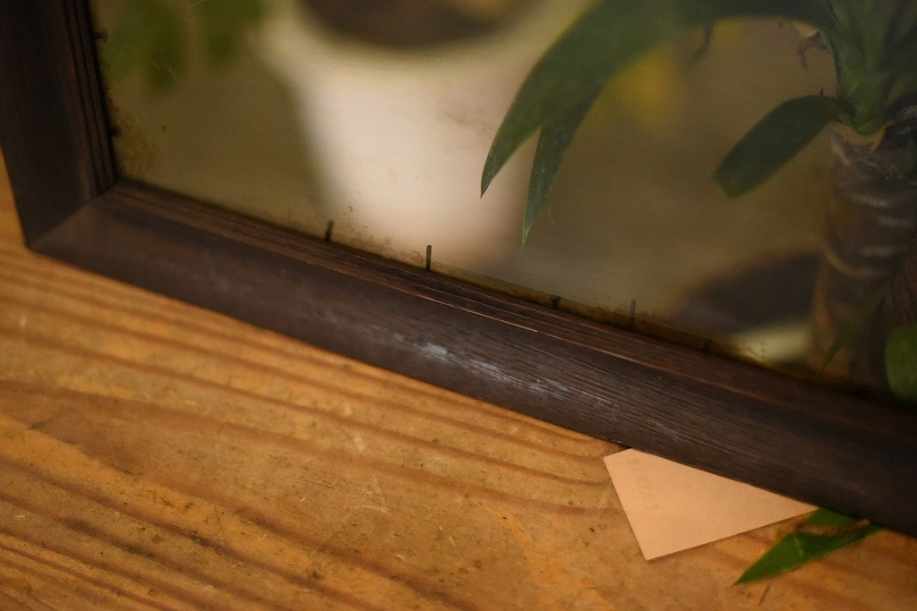 103551 ヴィンテージ　ウッドフレーム ガラス版付属　額縁