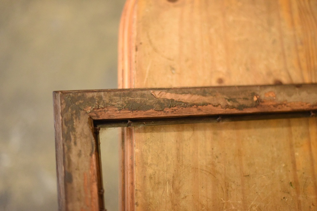 103551 ヴィンテージ　ウッドフレーム ガラス版付属　額縁