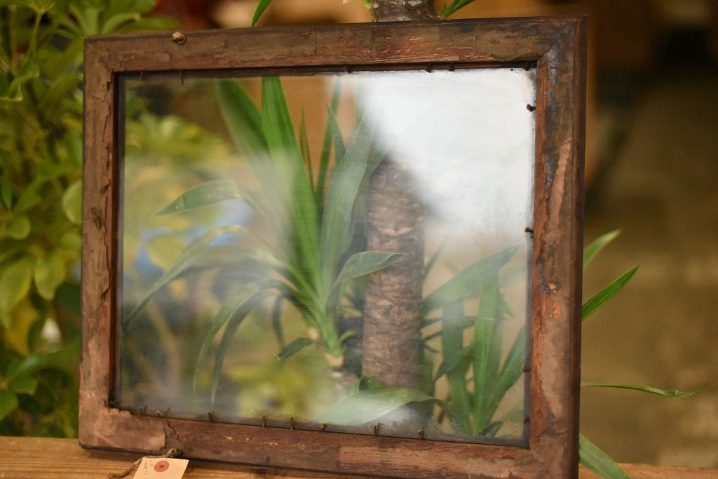 103551 ヴィンテージ　ウッドフレーム ガラス版付属　額縁