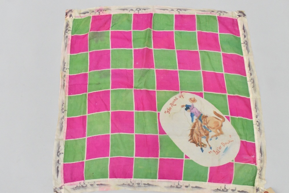 108838 ヴィンテージ 中判 スーベニア カウボーイ スカーフ  Souvenir scarf