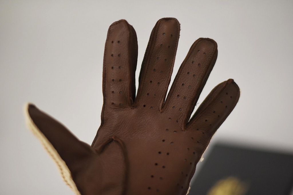 SL 英国 「GOLDTOP」 「Deerskin Leather String Back Driving Gloves」 LightBrown 鹿革ドライビンググローブ