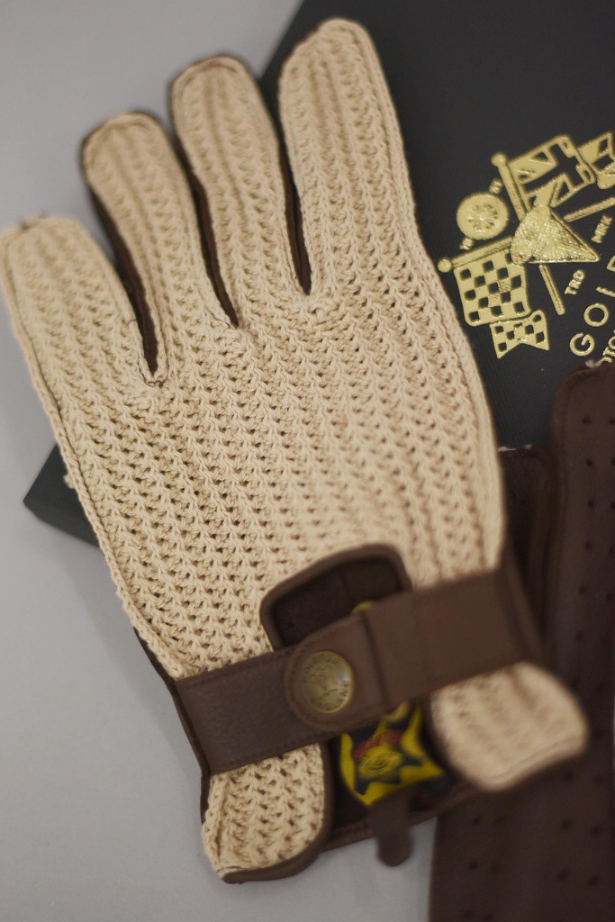 SL 英国 「GOLDTOP」 「Deerskin Leather String Back Driving Gloves」 LightBrown 鹿革ドライビンググローブ