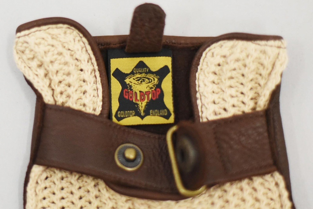 SL 英国 「GOLDTOP」 「Deerskin Leather String Back Driving Gloves」 LightBrown 鹿革ドライビンググローブ