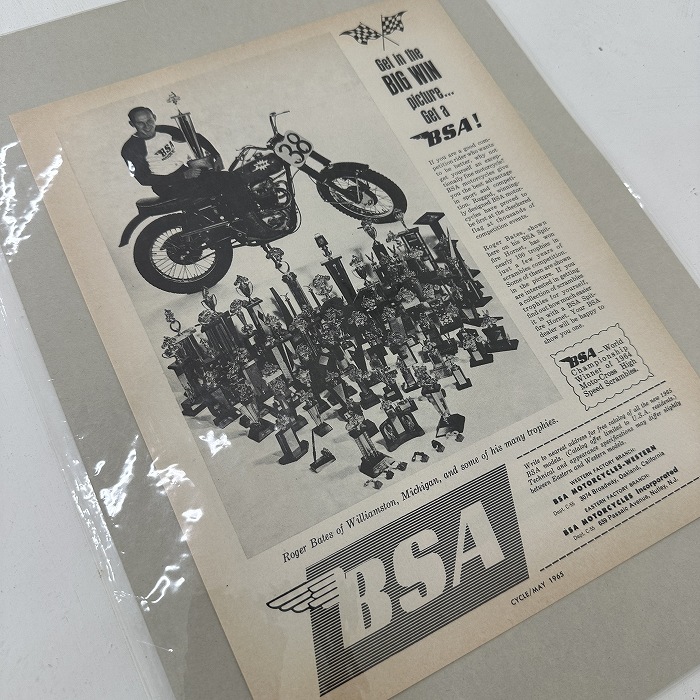 108083 1965年 BSA 雑誌 切り抜き ヴィンテージバイク 英国車 古本 ヴィンテージ