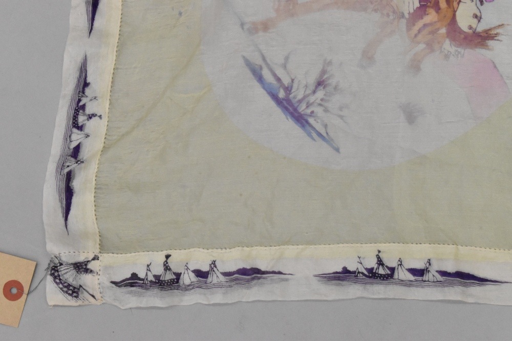 108839 ヴィンテージ 中判 スーベニア カウボーイ スカーフ Souvenir scarf