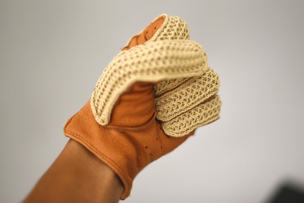 ST 英国 「GOLDTOP」 「Deerskin Leather String Back Driving Gloves」 Tan 鹿革ドライビンググローブ