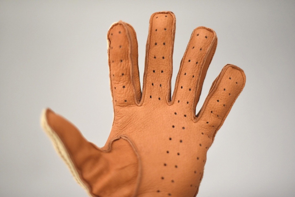 ST 英国 「GOLDTOP」 「Deerskin Leather String Back Driving Gloves」 Tan 鹿革ドライビンググローブ