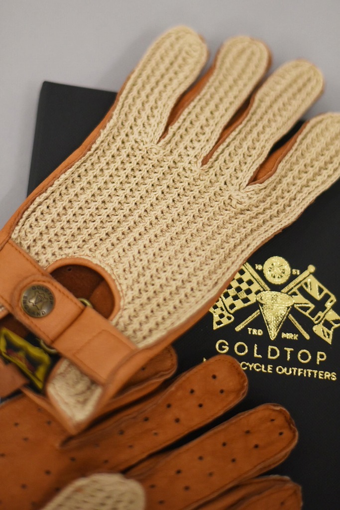 ST 英国 「GOLDTOP」 「Deerskin Leather String Back Driving Gloves」 Tan 鹿革ドライビンググローブ