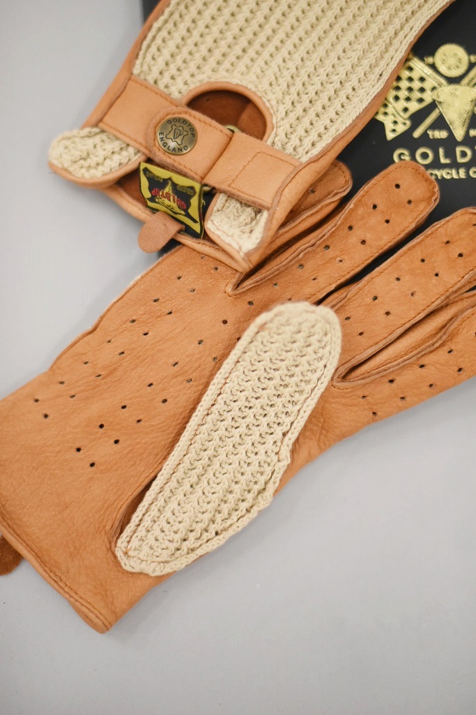 ST 英国 「GOLDTOP」 「Deerskin Leather String Back Driving Gloves」 Tan 鹿革ドライビンググローブ