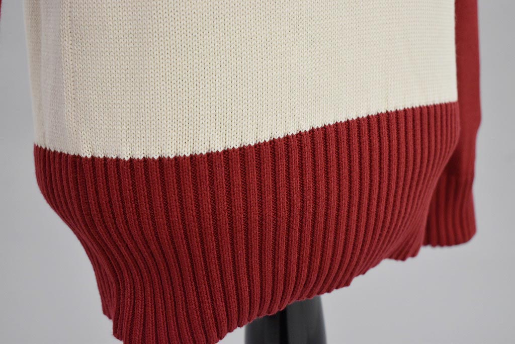 英国 「GOLDTOP」「1920s Motorcycle Racing Sweater」レーシングセーター　 COLOR：Ecru/Red