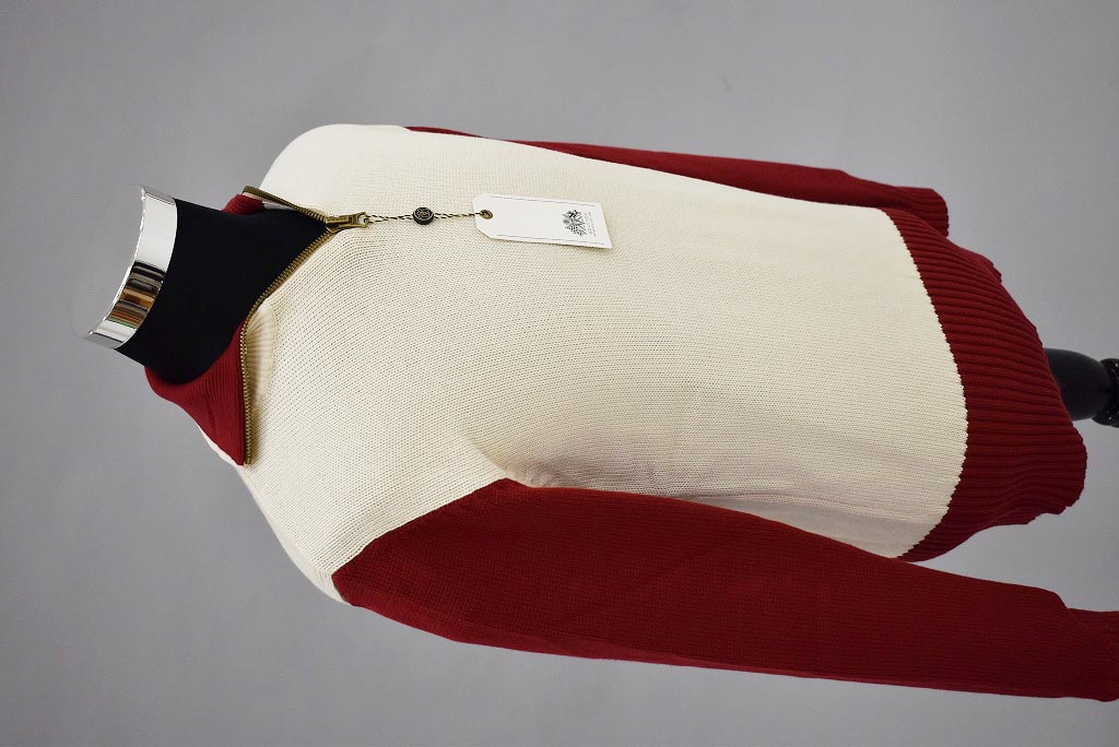 英国 「GOLDTOP」「1920s Motorcycle Racing Sweater」レーシングセーター　 COLOR：Ecru/Red