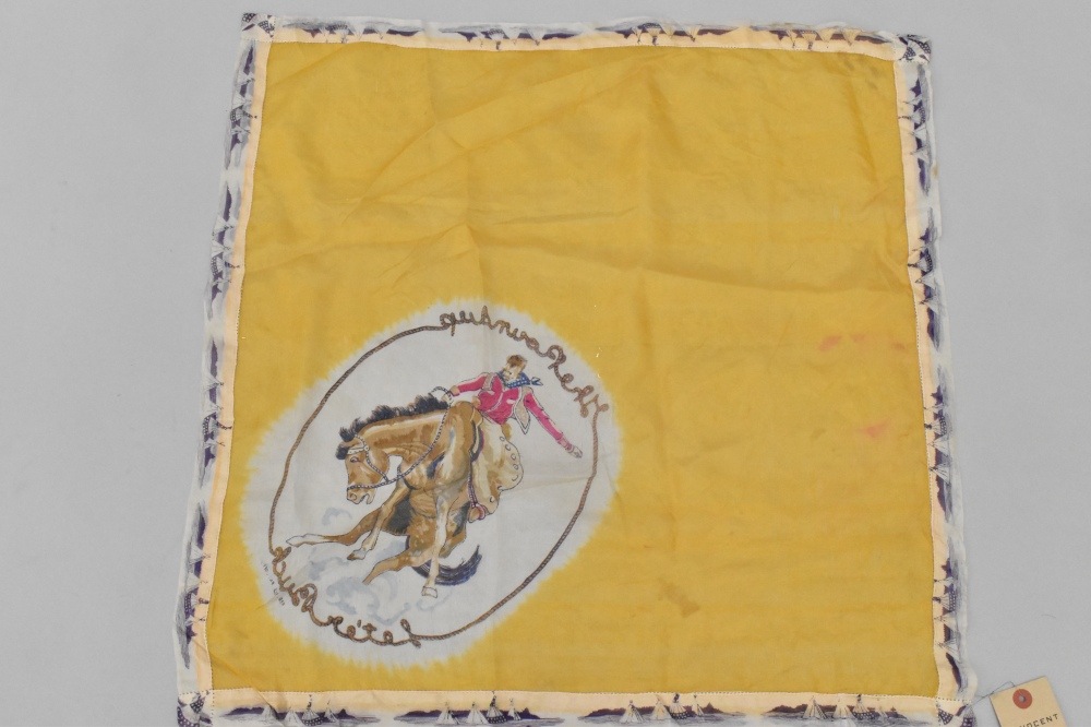 108772 ヴィンテージ 中判 スーベニア カウボーイ スカーフ Souvenir scarf