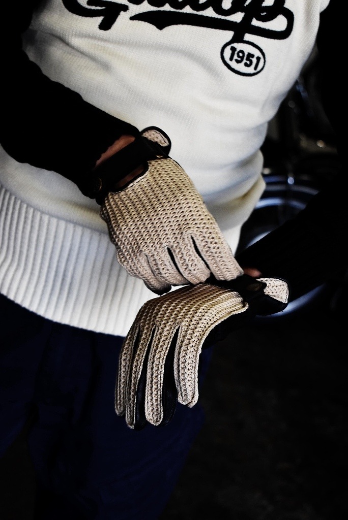 SB 英国 「GOLDTOP」 「Deerskin Leather String Back Driving Gloves」 Black 鹿革ドライビンググローブ